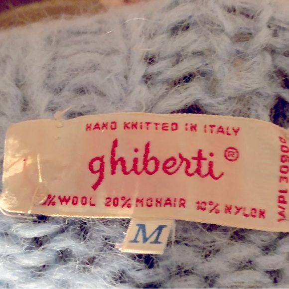 Sweet Italian Vintage Baby Blue Wool/Mohair Knit Cardigan-Great Condition - Picture 4 of 4